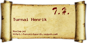 Turnai Henrik névjegykártya